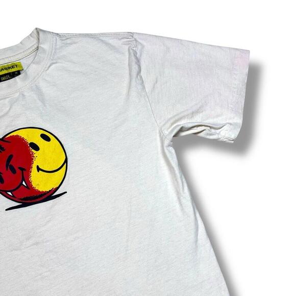 Chinatown Market Devil Smiley Face Flame Graphic T-Shirt Sz Medium Beige Skate - Picture 4 of 8